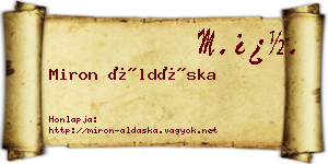 Miron Áldáska névjegykártya